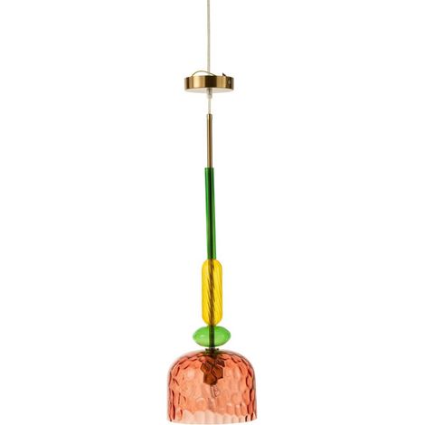Lampe Suspension en Verre "Fiona" 160cm Rouge (1/4)