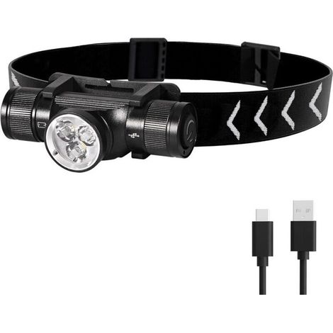 H330 Lampe Frontale, 1500 Lumens Lampe Frontale LED Rechargeable, IP66 Étanche Torche Frontale, 5 Modes d'Éclairage pour Cyclisme Camping Randonnée Bricolage [Classe énergétique A+++] (1/4)