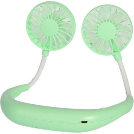 Ventilateur Collier Portatif Rechargeable USB - Double Ventilateurs Rotatifs 360° - 3 Vitesses Réglables - Pour Bureau Voyage Extérieur - 1 Pièce (1/3)