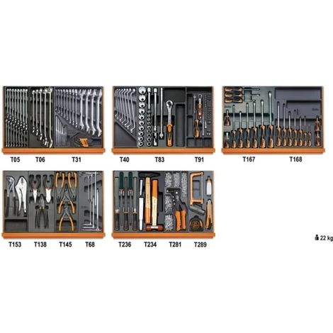 Beta 5904VI/2T Assortimento utensili manutenzione industriale in termoformati 153 Pz. (1/5)