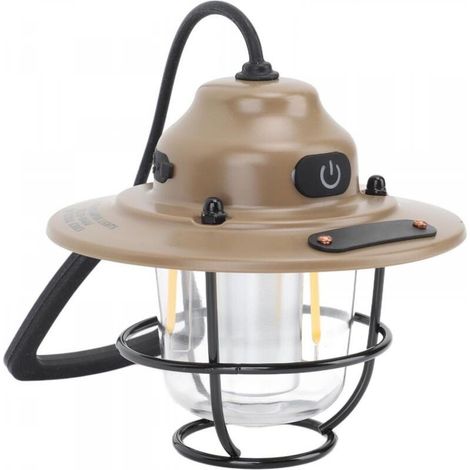 Lampe de camping à LED à LED rétro en forme d'ananas extérieure, lumière nocturne continue, étanche, fer rechargeable, ABS (kaki) (1/5)