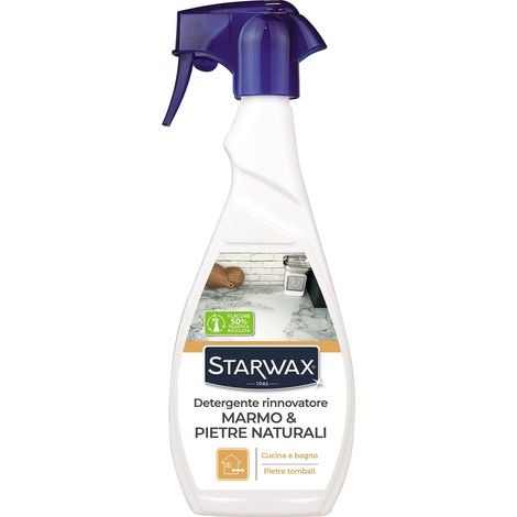 STARWAX Detergente rinnovatore Marmo & Pietre Naturali 500ml - Cera, nutre e protegge da varie macchie come: acqua, vino, caffè, latte, inchiostro,...