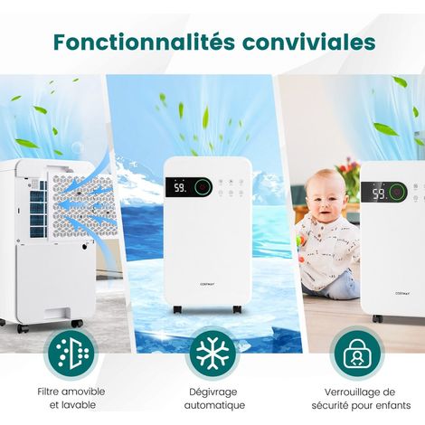 Dehumidifier 15 L Dehumidifier with sleep mode 24-hour timer 28 x 20.5 x 50 cm White (1/5)
