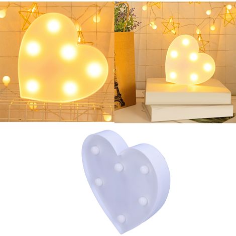 Herzförmiges LED-Nachtlicht mit 6 LEDs, kleine Lampe, ideal für Hochzeiten, Geburtstage, Wohnzimmer oder Partys. (1/5)