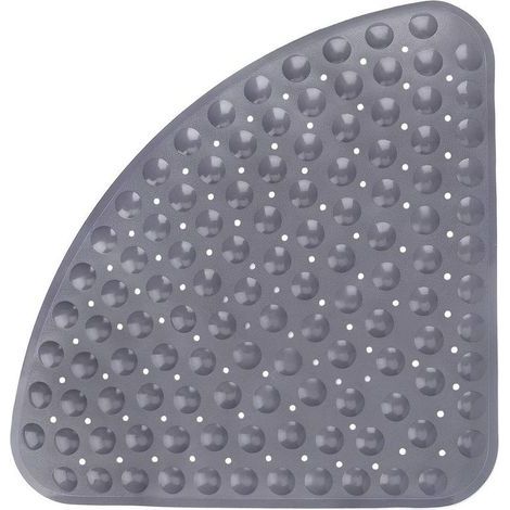 Duschmatte antidérapant quart de cercle tapis de bain tapis antidérapant douche en coin Demi-ronde avec des Ventouses et Abflusslöchern, 54x54cm, Triangulaire Badewannenmatte (1/5)