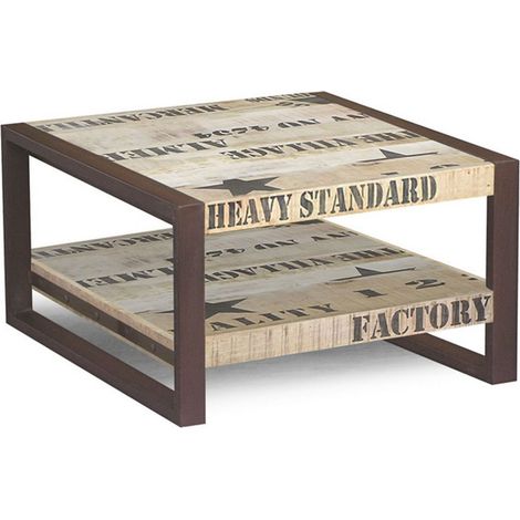 Couchtisch Mango 60x60x40 natur bedruckt FACTORY 125 (1/2)