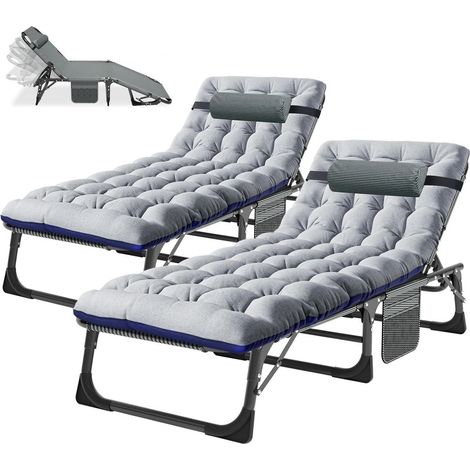 Ryuhic Sonnenliege 2er Set Klappbar Matratze 150kg Belastbar Gartenliege Strand (1/5)