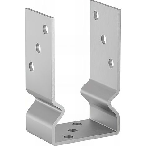 Embase pied de poteau en U avec support zinguée à visser - 101 x 150 x 60 x 4,0 mm