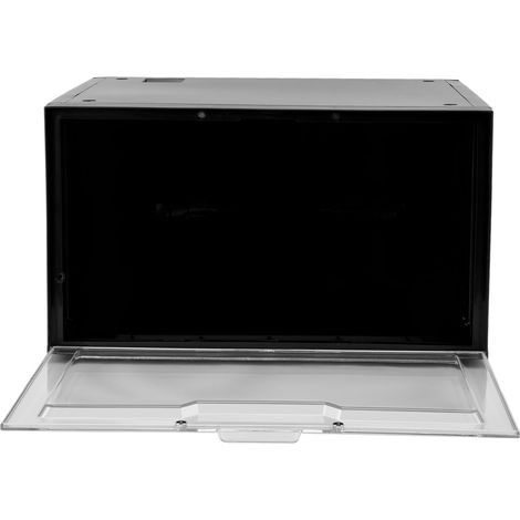 Boîte à chaussures LED à commande vocale, porte transparente, empilable, rangement pour baskets, idéale pour la maison ou les boutiques en ligne (noir) (1/5)