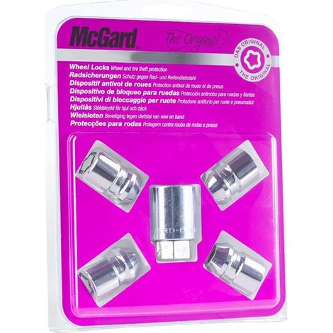 4 ECROUS ANTIVOL SU MCGARD M14X1.5/ 60°/ LONG. 27.7MM/ Ø21MM