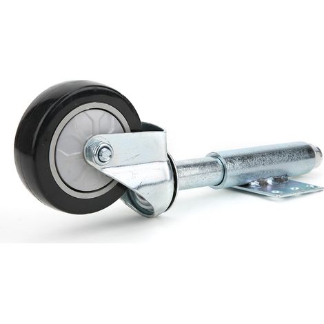 Roulettes à ressort noires de 10 cm (4 po) pour porte, en PVC, charge maximale de 120 kg, couleur noire