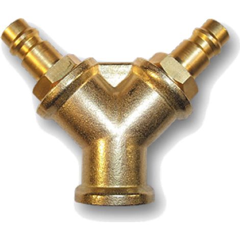 Druckluftverteiler 3/8" mit Stecknippel 2-Fach