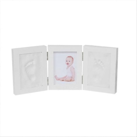 Cadre pour empreintes de mains et de pieds de bébé, pliable en trois parties et sans couvercle. (1/5)