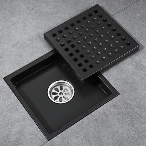 Siphon de sol en acier inoxydable 15 cm – Grille carrée pour drainage efficace – Installation facile pour sols inégaux (1/4)