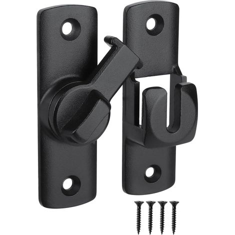 Serrure de porte coulissante à 90/180 degrés avec vis, adaptée aux portes coulissantes de grange,de cuisine, de fenêtre,de jardin et de salle de bain (1/5)