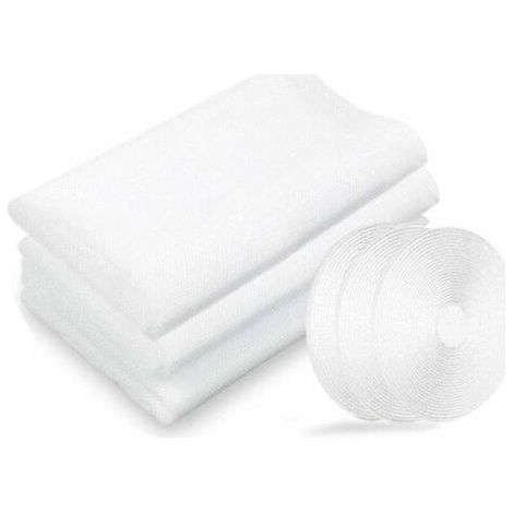 Mosquito net, window mosquito nets, 3 packs 130 cm x 150 cm Window protection insects fly screen windows, with 3 rolls of adhesive tape, white.. (1/5)