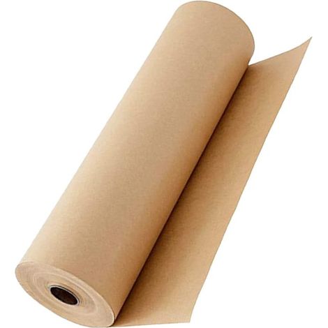 Mini rouleau papier d'emballage cadeau kraft havane 20 m x 39 cm papier recyclable (S10) (1/5)