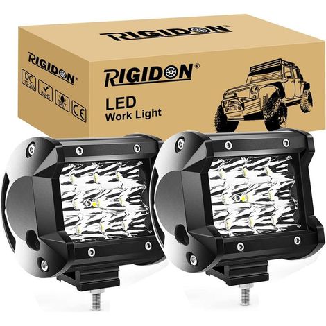 2 x 36W 10CM Dreireihige LED-Arbeitsscheinwerfer 12V 24V IP67 für LKW, SUV, Traktor (1/5)