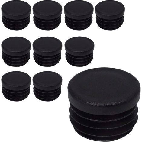 Pack of 10 Round Tube End Caps 28mm Black Plastic RAL 9005 For Fence Post (1/5)