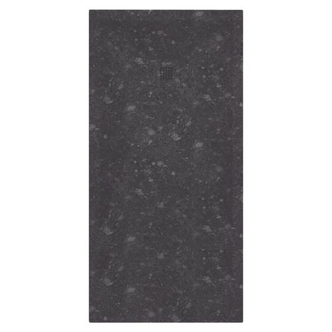 ONDEE ZEN - Receveur de douche NOLA 3 - 90x180x3 - Résine - Terazzo noir - Bonde - Découpable (1/3)
