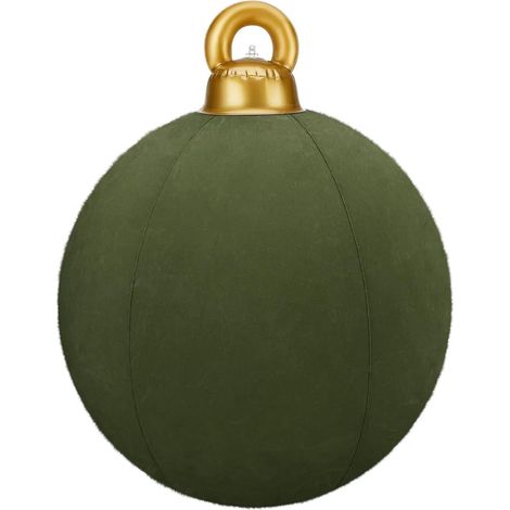 Boules De Noël Gonflables - 40 Cm - Velours Floqué - Décoration Extérieure Jardin Terrasse - Lot De 3 (1/4)