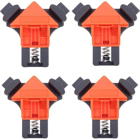 Juego de 4 abrazaderas de ángulo recto, abrazaderas de ángulo recto de 90 grados, clips de sujeción de ángulo recto para carpintería, juego de prensas angulares para soldadura, carpintería, ebanisterí