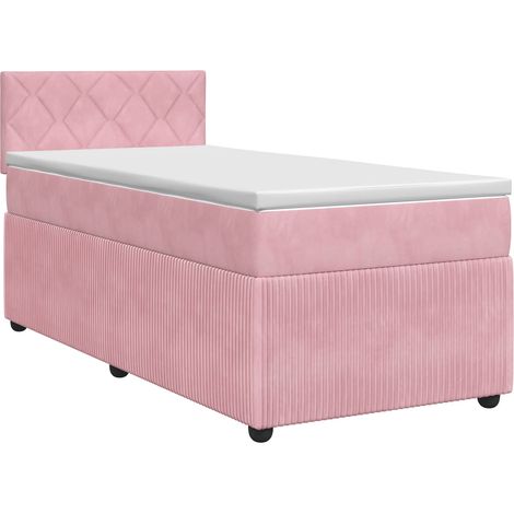 Maison Exclusive - Lit boxspring avec matelas Rose 100 x 200 cm Velours (1/5)