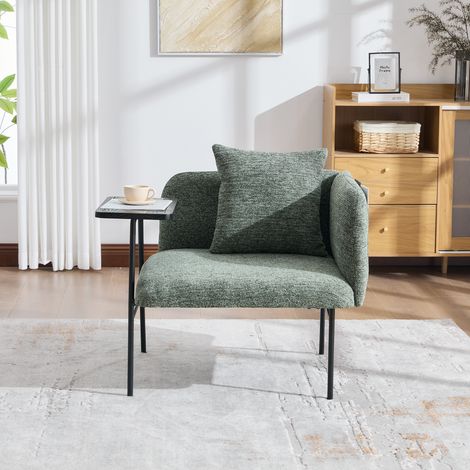 Sillón con mesa auxiliar y bolsillos chenilla OKMYHOME (1/5)