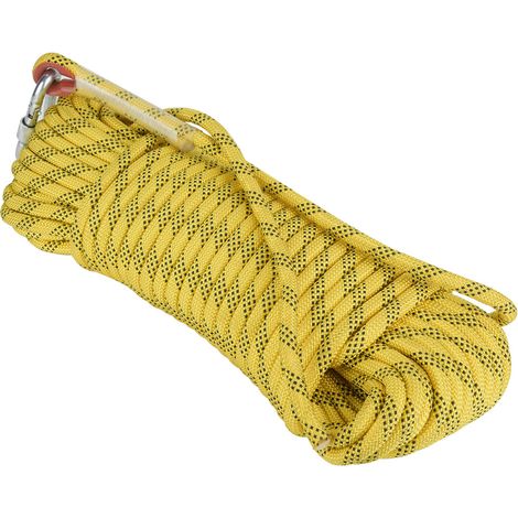 Corde d'escalade extérieure de 30 m, corde de survie de sécurité de 10 mm de diamètre (jaune) (1/5)