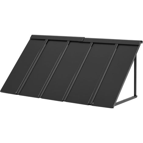 Auvent de Porte d'Entrée 143x61 cm Marquise de Porte Extérieure Métal, Cadre Acier, Abri de Protection Contre Pluie, Neige, Soleil, Auvent pour Portes d'Entrée, Fenêtres de Porches, de Balcons (1/5)