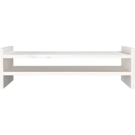 Soporte para monitor blanco 50 x 27 x 15 cm madera maciza de pino 020004447