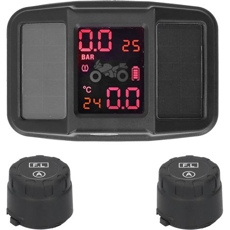 Kit de 2 capteurs externes de pression des pneus solaires IP67 avec câble USB pour moto (1/5)