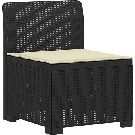 1-Seater Garden Sofa with Cushion Rattan Look PP Anthracite vidaXL (1/5)