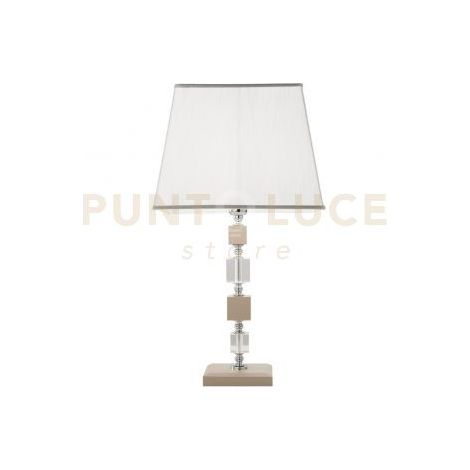 LUME/G LIVIA LUME 1 LUCE TORTORA- TRASPARENTE E CROMO ATTACCO E27 CON PARALUME L.33CM