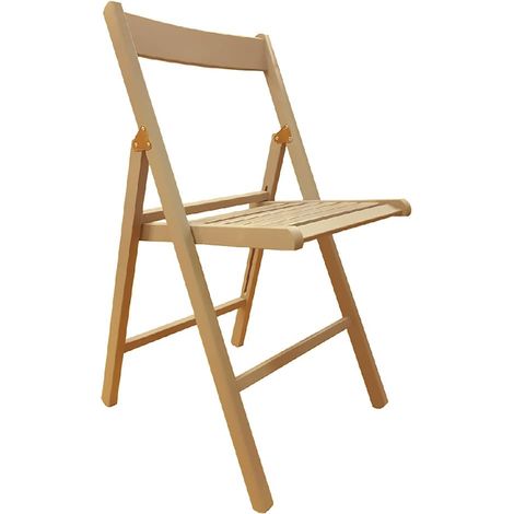 Sedia Birreria Pieghevole in Legno Naturale 41,7 4 Pezzi