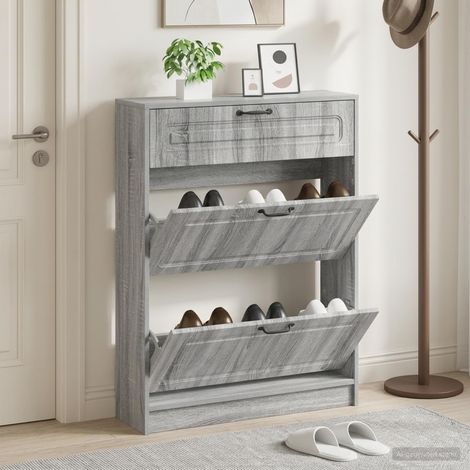 vidaXL Shoe Cabinet UTRECHT 78 x 24 x 100 cm Engineered Wood (1/5)