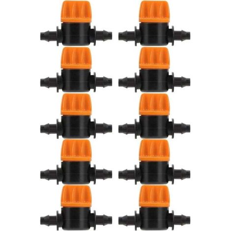 10 Pièces Vanne de Commutation D'irrigation Goutte à Goutte 4/7 Connecteur de Tube D'irrigation Connecteurs de Tuyau Vanne Barbelée Convient pour Jardin Agricole