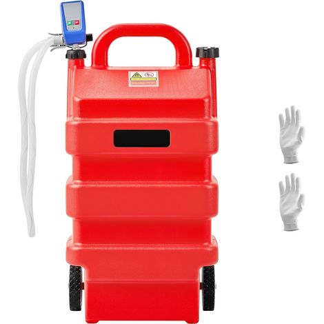 Caddy carburant 60L, réservoir portable avec pompe électrique 12V 9,5L/min, tuyau 1,2m, pistolet auto-stop, adaptateurs, pour diesel et essence, rouge. (1/5)