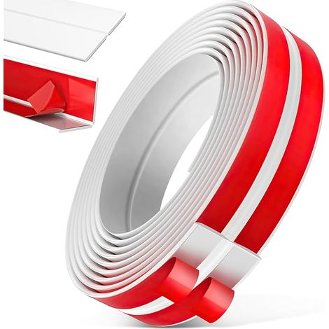 Corniere PVC Protection Angle Mur Plinthe Souple Autoadhésive 6m x 4cm Baguette de Finition D'angle Adhesive des Bords pour Plans Travail Carrelage Coin Meubles (1/5)
