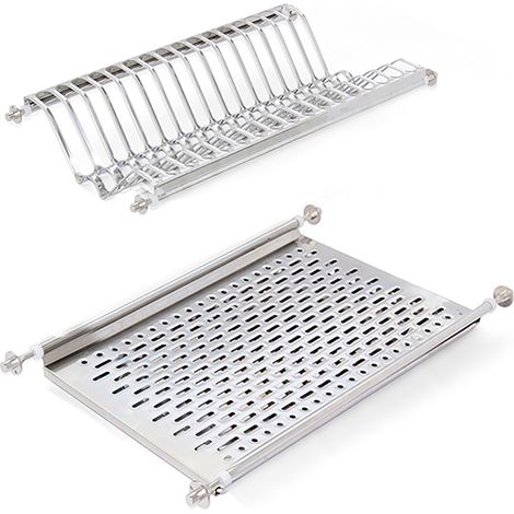 Emuca Egouttoir porte-assiette pour meuble haut, module 500mm, Acier inoxydable (1/6)