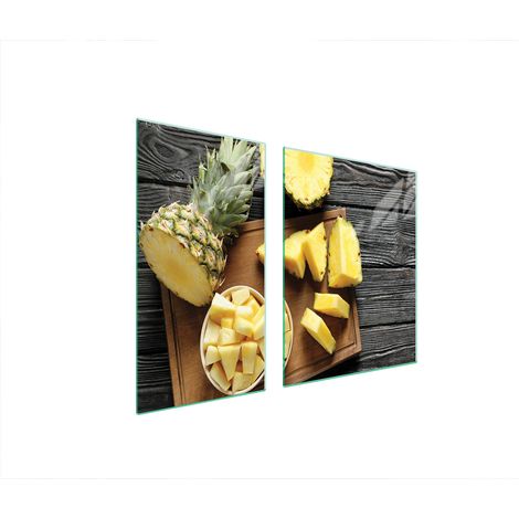 GLASSCHUTZPLATTE FÜR HERD 90x52 ANANAS (1/5)