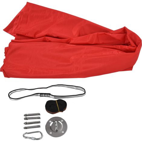 Hamac extensible pour enfants 1,5 m, rouge, élastique, pour développer la motricité et la détente. Confortable et facile à transporter.