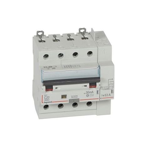 disjoncteur différentiel legrand dx3 20a courbe c 30ma 4 poles type ac - vis / auto