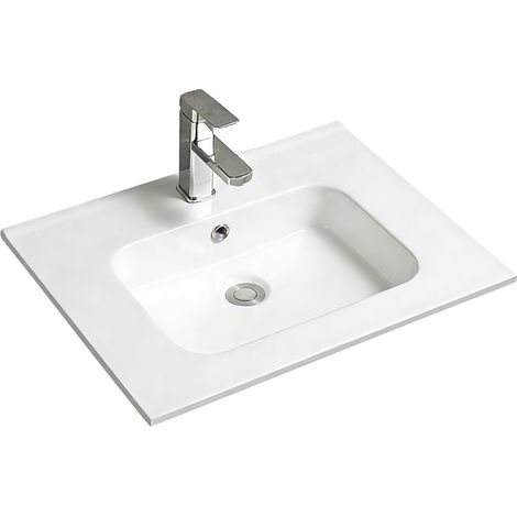 Vasque à encastrer rectangulaire - 60 x 46 cm - Blanc brillant - AUREA (1/5)