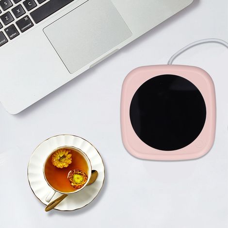 Sous-tasse isotherme/support pour tasse à café/coussin thermique/chauffe-tasse/tasse chaude/thé/bureau/chauffe-café, norme européenne 220 V, rose (1/5)
