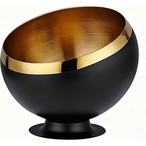 Sucrier bonbonnière récipient bar à café pot sel/thé bol épices acier inoxydable ouverture oblique rangement incliné noir bord doré (1/5)