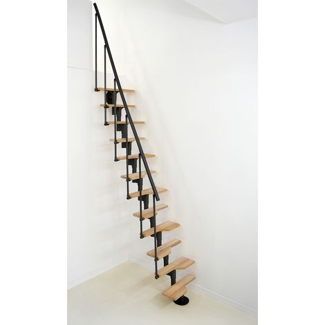 Minka Mittelholmtreppe Vienna 35 - 293,8cm Geschosshöhe Buche Schwarz