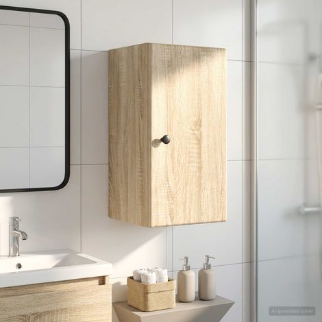 vidaXL Armario de pared para baño BREDA Roble Sonoma 30 x 31 x 59 cm (1/5)