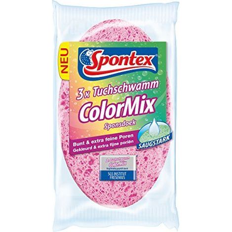 Spontex Lot Color Mix, multicolore et absorbant, Lot de 93x 3pièces (1/4)