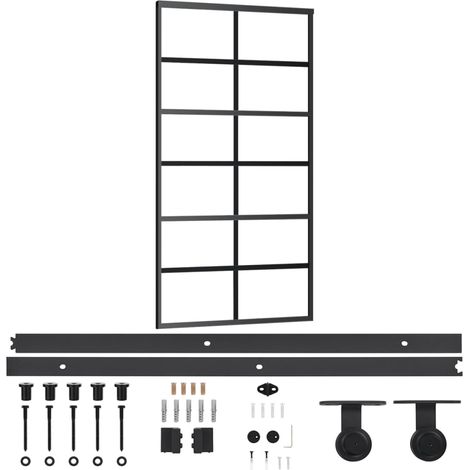 Maison Exclusive - Schiebetür mit Beschlag ESG-Glas & Aluminium 1